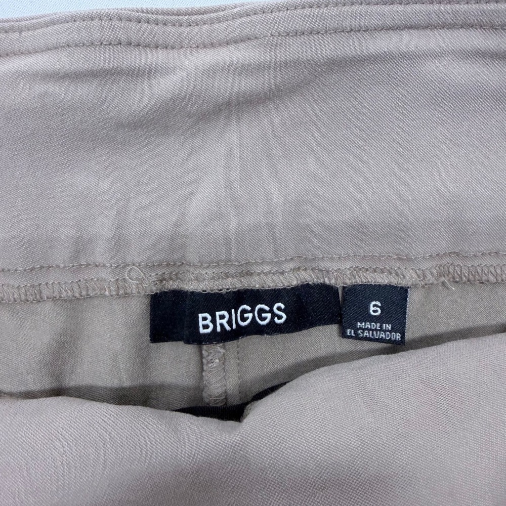 Briggs Womens Size 6 Tan Khaki Pull On Straight Leg Stretch Dress Pants Slacks - Picture 3 of 8